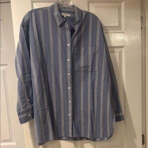 Blue Striped women's Madewell Shirt